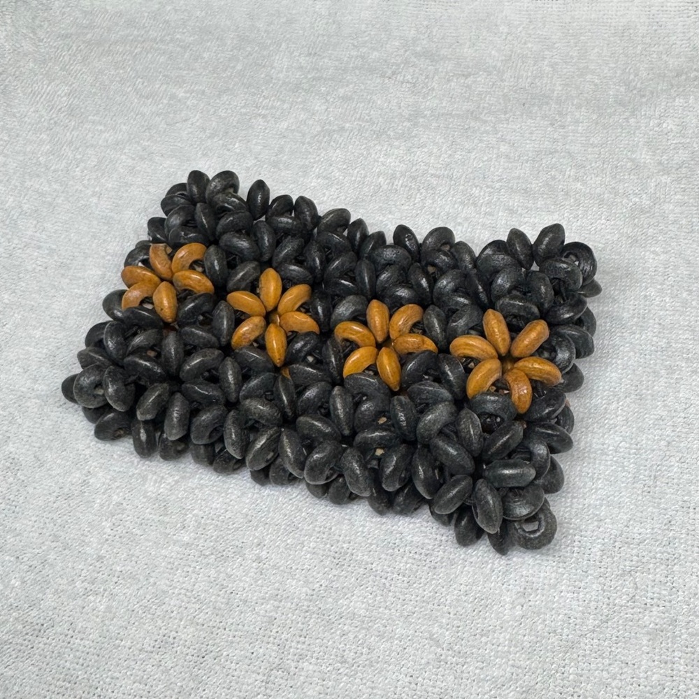 Artisan Black and Brown Beaded Stretch Bracelet